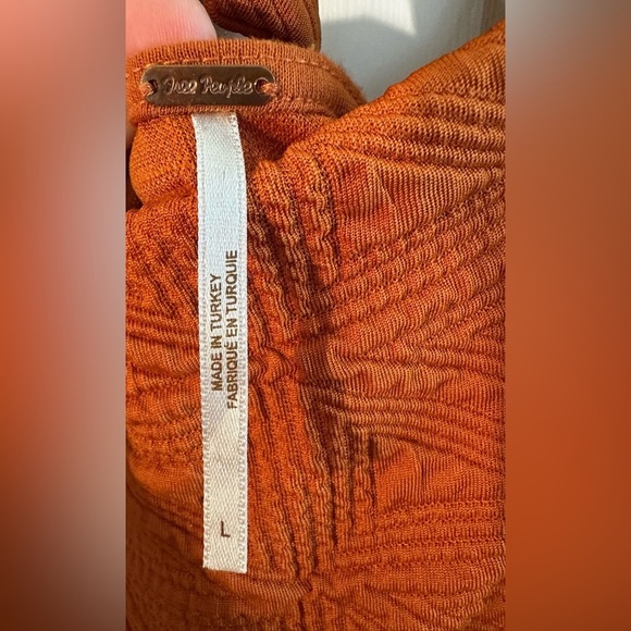 FREE PEOPLE Babydoll SUNSET Sz Large Back Cut Out Bow PUFF Sleeves A-line Dress - Picture 8 of 16